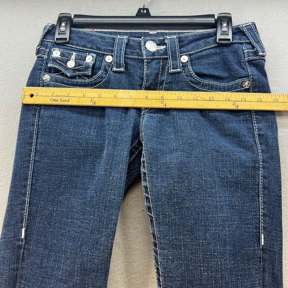 True Religion Jeans Women's 26 (2) Blue Julie Straight Pocket Flap Preppy - Picture 12 of 15